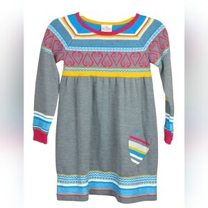 Hanna Andersson Cozy Up Wool Blend Gray Heart Sweater Dress Size 8 | 130 Cm